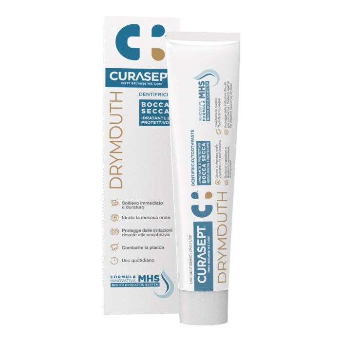 Curasept Drymouth - Dentifricio Idratante e Protettivo Bocca Secca, 75ml