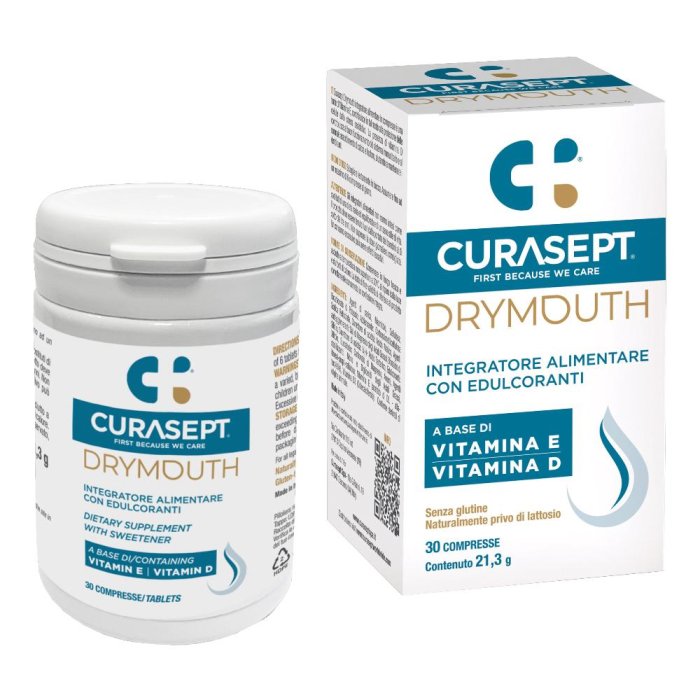 Curasept Drymouth 30 Compresse Integratore per Secchezza della Bocca e Xerostomia
