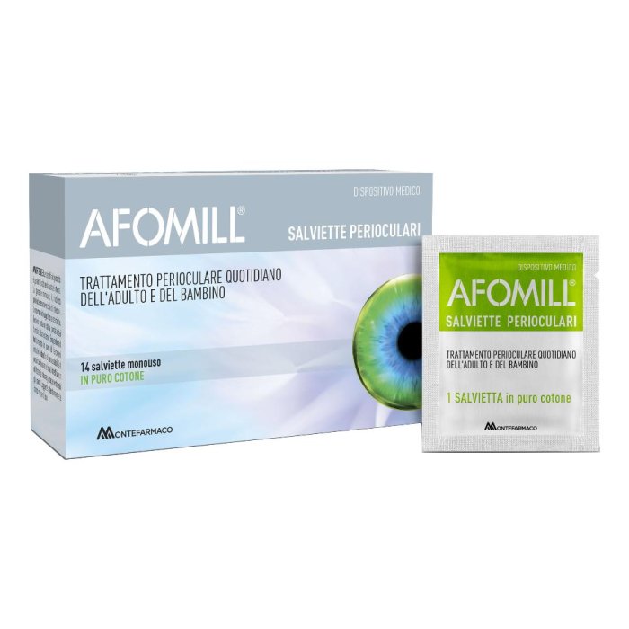 Afomill salviette oftalmiche 14 pezzi - salviette sterili per igiene oculare