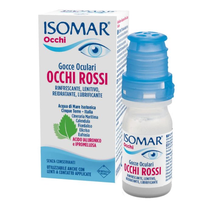 Isomar Occhi Rossi Gocce Oculari 10ml - Sollievo per Occhi Arrossati e Irritati