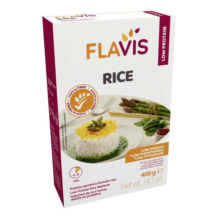 Mevalia Flavis Rice Riso Aproteico 400g - Riso Senza Glutine, Ricco di Fibre 