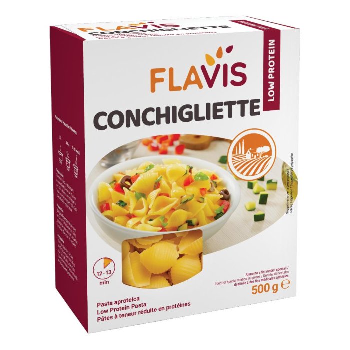Flavis Conchigliette 500 g - pasta dietetica a ridotto contenuto proteico