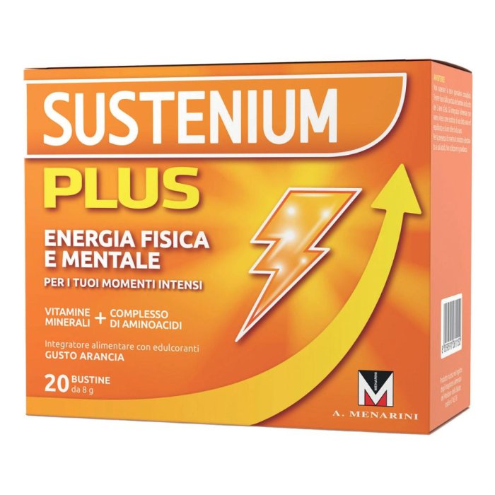 Sustenium Plus Integratore Energizzante con Vitamine Minerali e Aminoacidi Aranacia, 20 Bustine