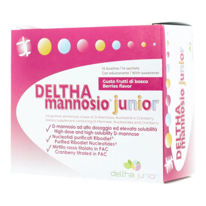 Deltha Mannosio Junior 14 bustine - integratore con D-mannosio per bambini