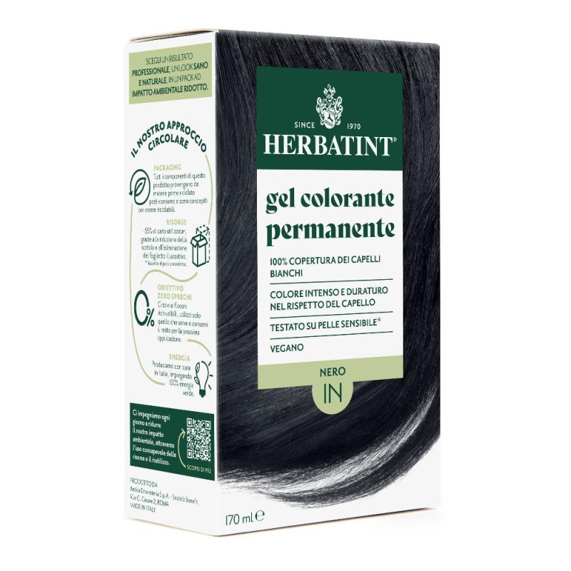 Herbatint 1N Nero 170 ml - colorante permanente naturale nero