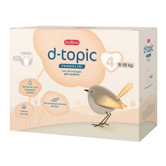 Dtopic pannolini taglia 4 20 pz - pannolini per bambini 7-18 kg
