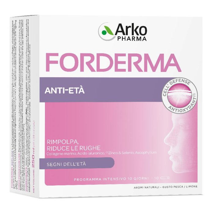 Arkopharma Forderma Anti-Età Integratore di Collagene Benessere Pelle 10 Flaconcini