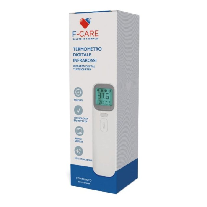 F Care Termometro a Infrarossi Senza Contatto per Febbre Frontale Bambini e Adulti – Termometro Digitale Professionale Rapido e Preciso