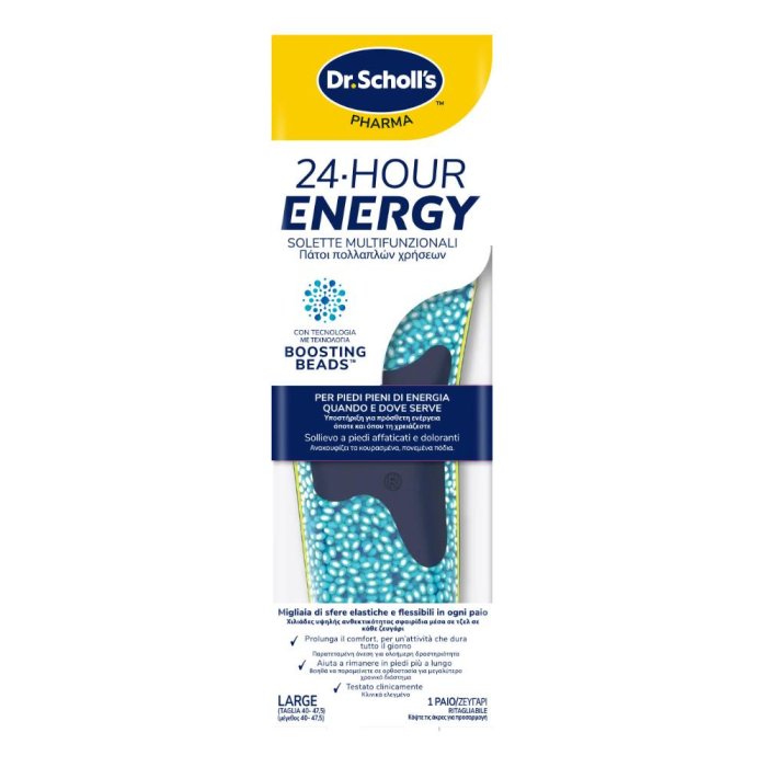 Scholl 24h Energy Solette Comfort 1 Paio – Plantari Ammortizzanti per Scarpe da Lavoro e Tempo Libero