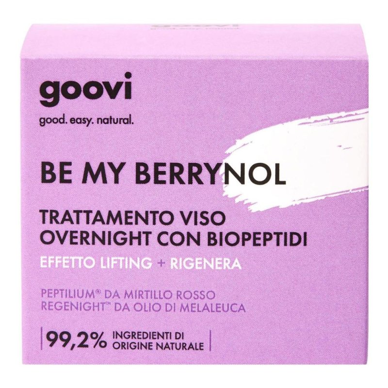 Goovi Be My Berrynol - Trattamento Viso Overnight con Biopeptidi Effetti Lifting + Rigenera, 50ml