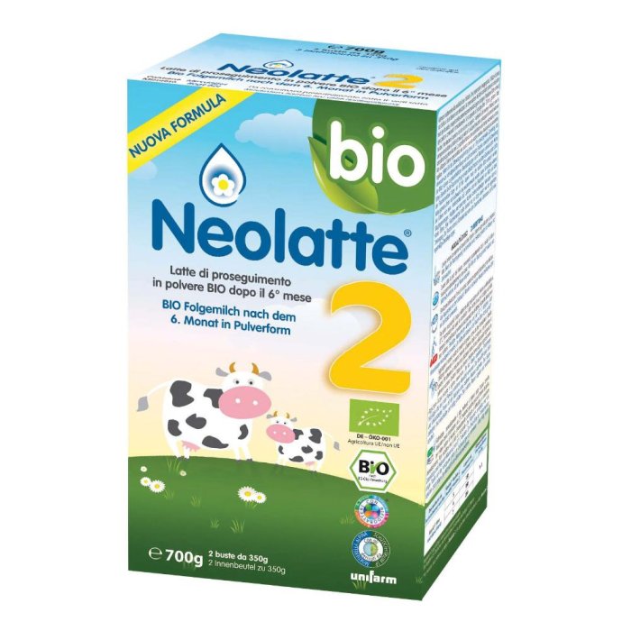 Neolatte 2 Bio Algal DHA 2x350 g - latte di proseguimento biologico con DHA di origine vegetale