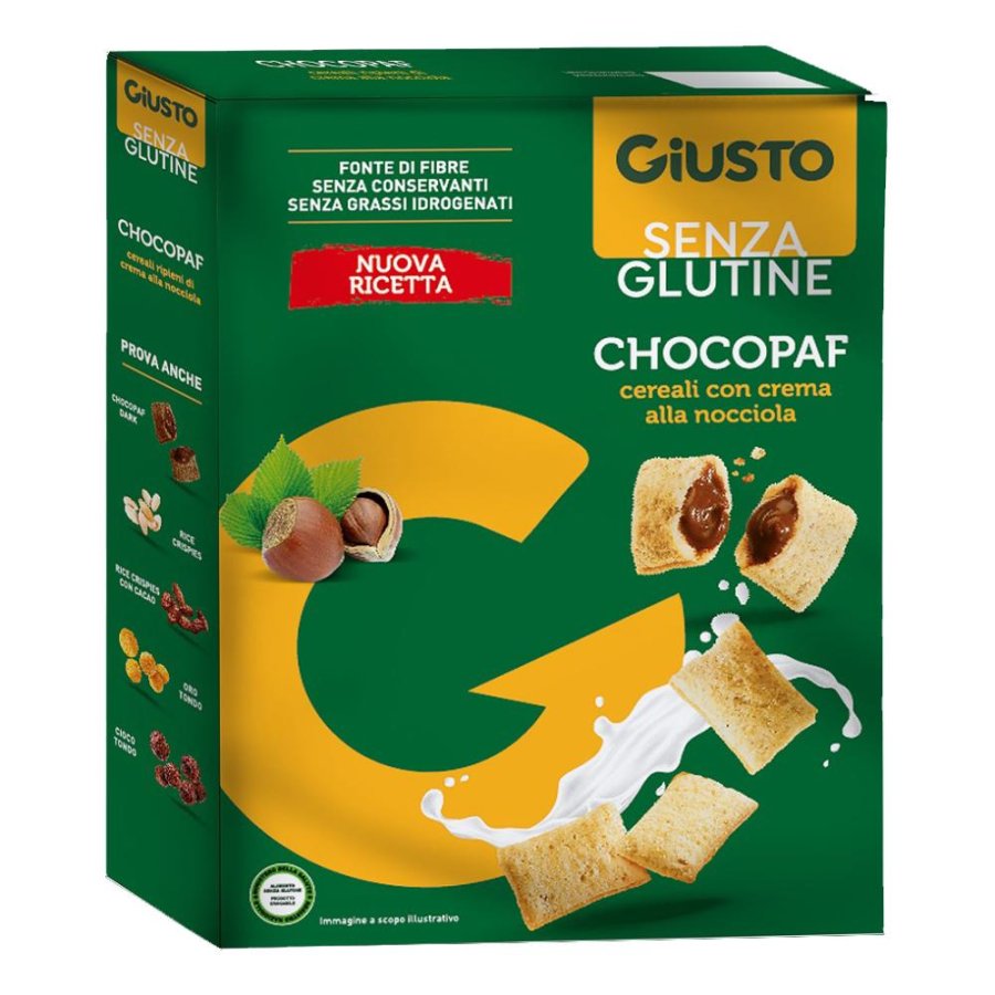 Giusto senza glutine Chocopaf 250 g - biscotti cereali al cioccolato