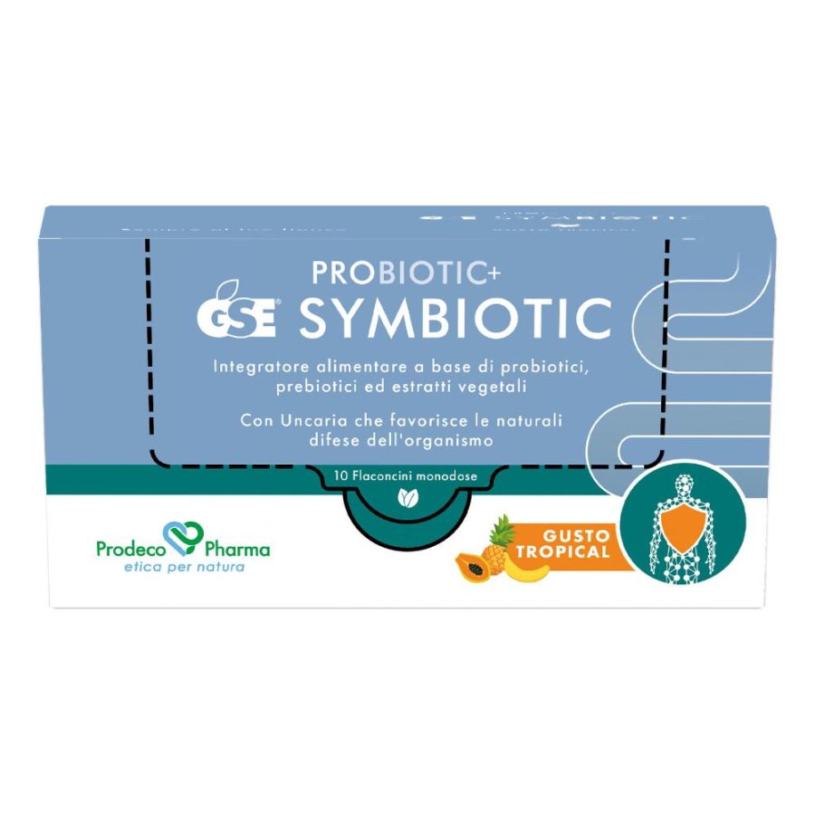Probiotic GSE Symbiotic integratore probiotico con fermenti lattici vivi ed estratto di semi di pompelmo 10 flaconi da 10 ml