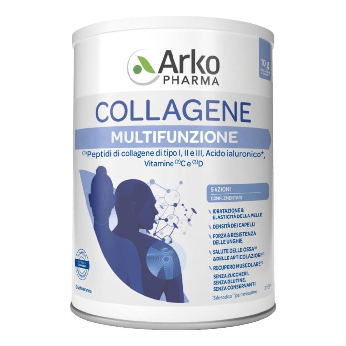 ArkoPharma Collagene Multifunzionale - Integratore con Collagene Tipo I, II, III e Acido Ialuronico - 260 g
