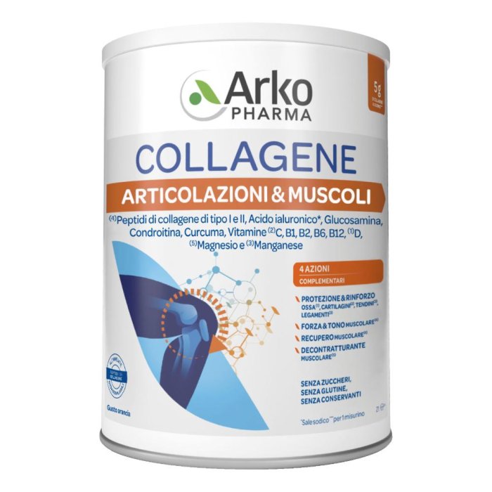 Arkopharma collagene articolazioni e muscoli 260 g con glucosamina, condroitina e acido ialuronico