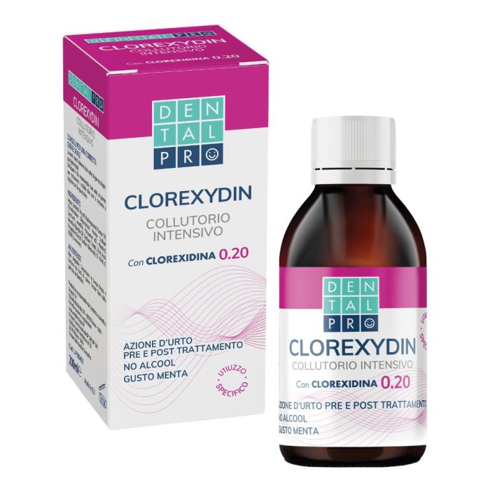 Dentalpro Collutorio alla Clorexidina 0,20% 200 ml Antiplacca Antibatterico per Igiene Orale Completa