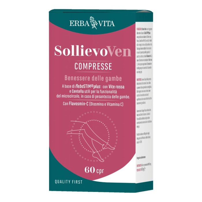Sollievo Ven Erba Vita 60 Compresse Integratore per la Circolazione Venosa e Gambe Leggere