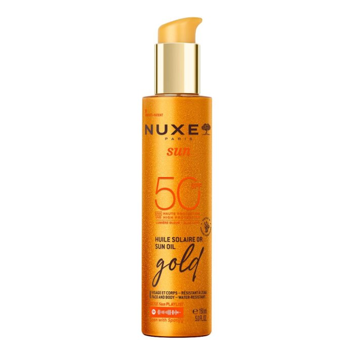 Nuxe Sun Olio Solare Dorato Viso e Corpo ad Alta Protezione SPF50, 150ml