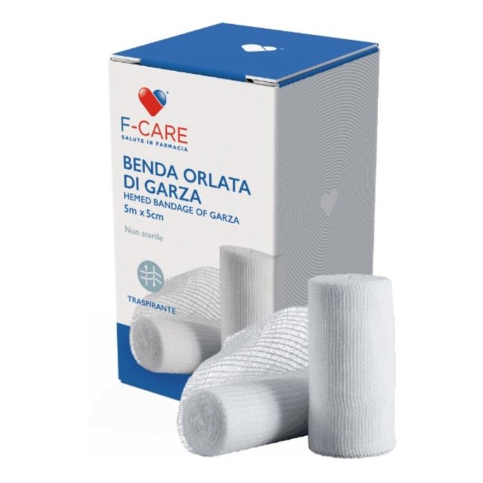 Benda F Care Orlata 5x500 cm - benda orlata elastica per fasciature e medicazioni