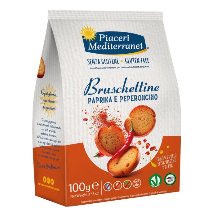 Piaceri Mediterranei bruschette paprika e pepe - bruschette senza glutine gusto paprika e pepe