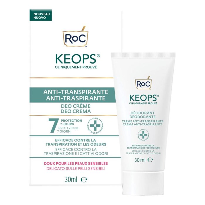 RoC Keops - Deodorante in Crema Anti-Traspirante per Pelli Sensibili 30 ml